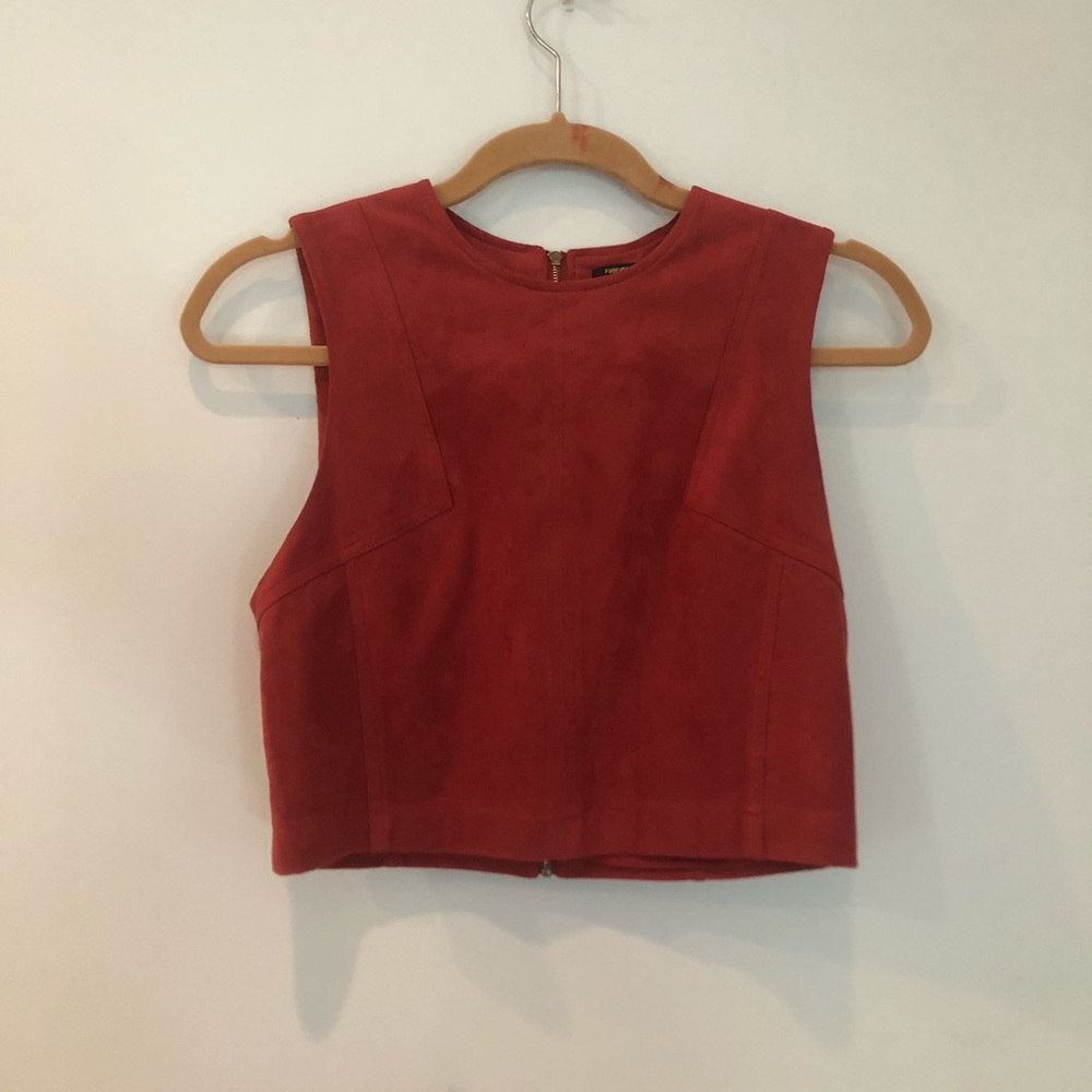 Burnt Orange Suede Crop Top